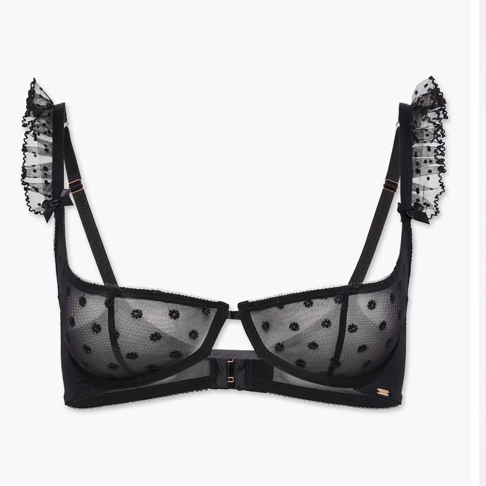 Savage X Fenty Ruffle Luv Embroidered  Quarter Cup Bra